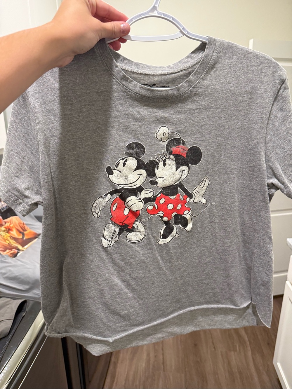 Disney Gray Kids Mickey & Minnie Graphic Tee with Red Accents
